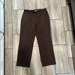 Cato Women’s Pull On Pants Size 14 Brown Mid Rise Straight Fit